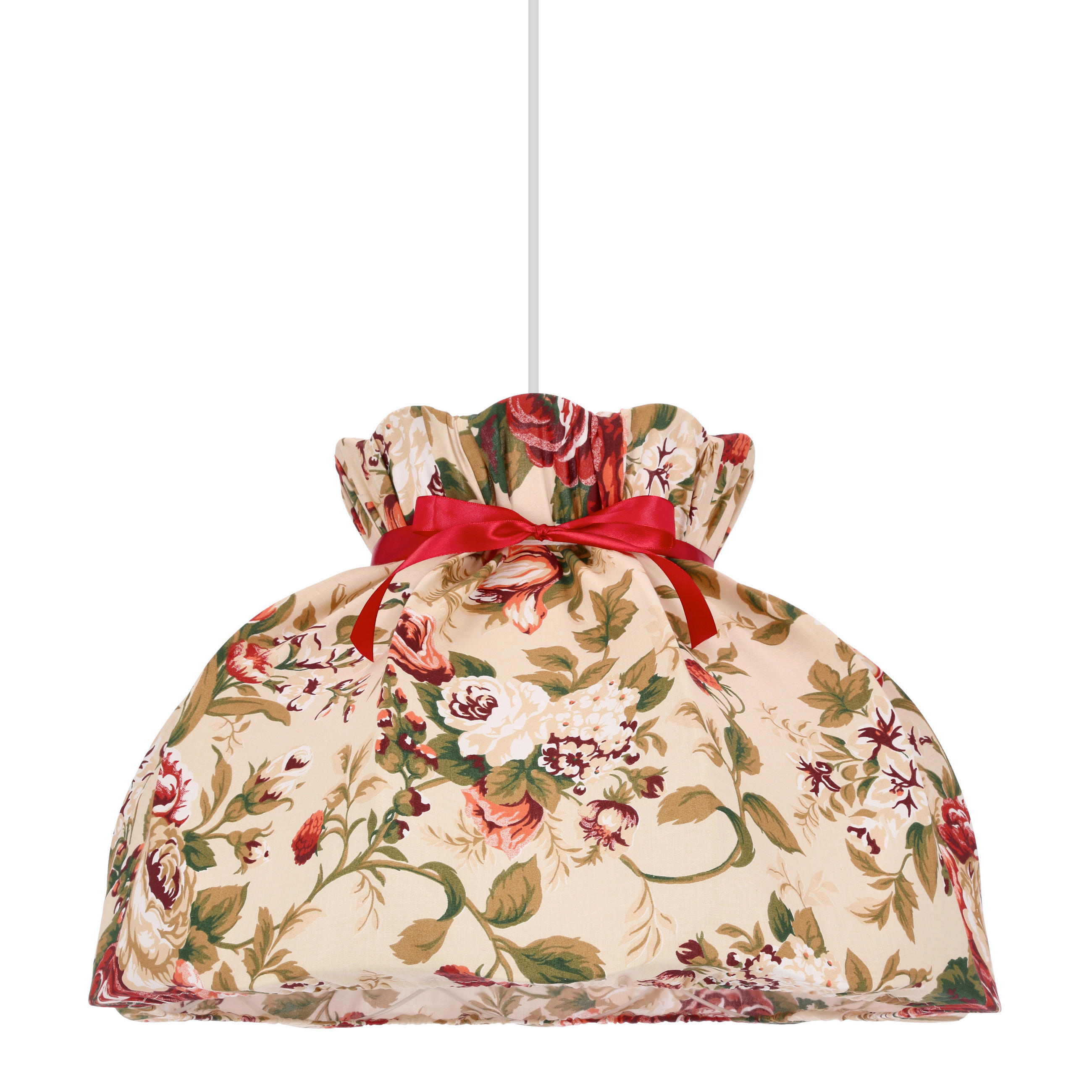 PENDELLEUCHTE Rozano 52/52/130 cm  - Multicolor/Weiß, KONVENTIONELL, Textil/Metall (52/52/130cm)