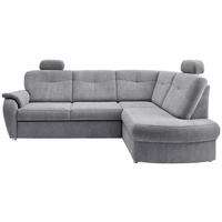 ECKSCHLAFSOFA  in Chenille Silberfarben  - Chromfarben/Silberfarben, MODERN, Kunststoff/Textil (264/180cm) - Livetastic