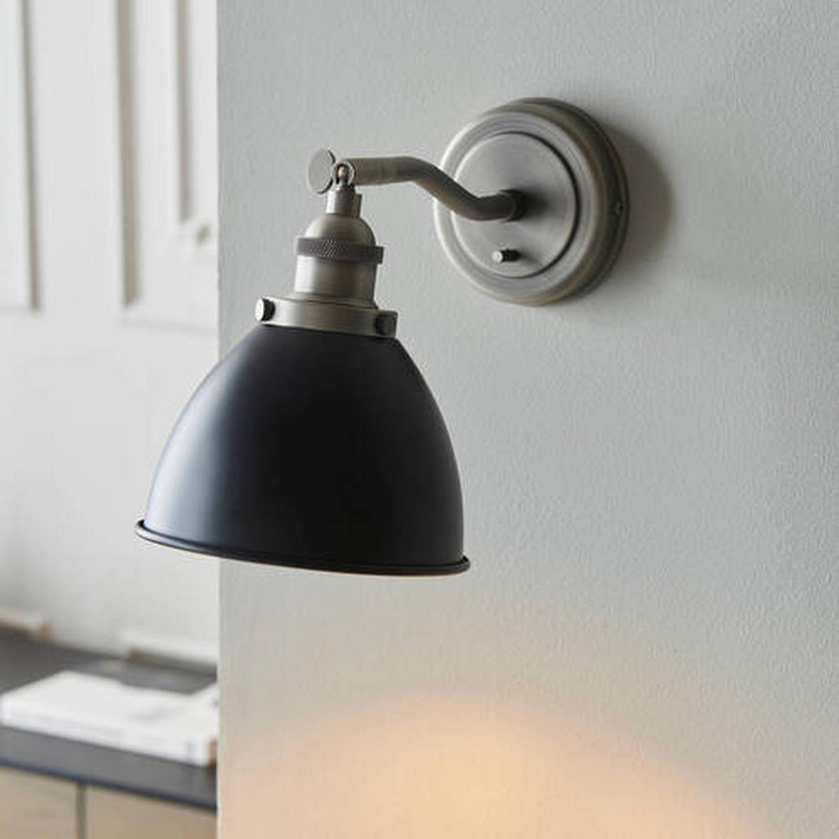 WANDLEUCHTE 15/19.7/25 cm   - Zinkfarben/Schwarz, Basics, Metall (15/19.7/25cm) - ENDON