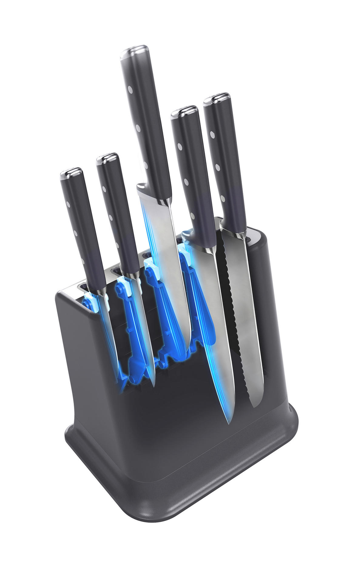 BLOK NA NOŽE  6dílné - tmavě modrá, Konvenční, kov/plast - Tefal