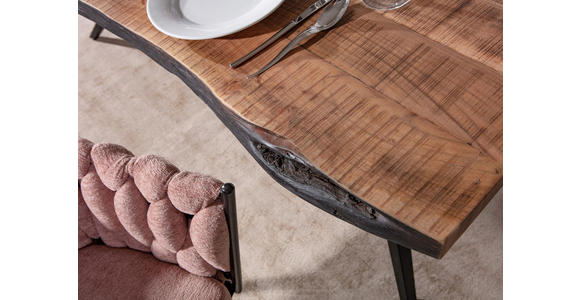 ESSTISCH in Holz, Metall 200/100/76 cm - Schwarz/Akaziefarben, Design, Holz/Metall (200/100/76cm) - Landscape