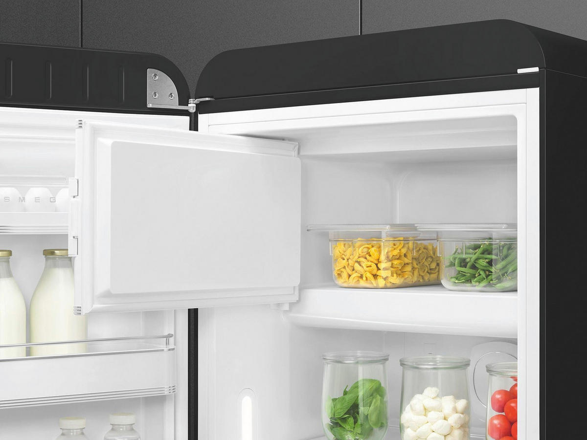 KÜHLSCHRANK 60/150/72,8 cm FAB28LBL6  - Schwarz, Basics, Glas/Metall (60/150/72,8cm) - SMEG