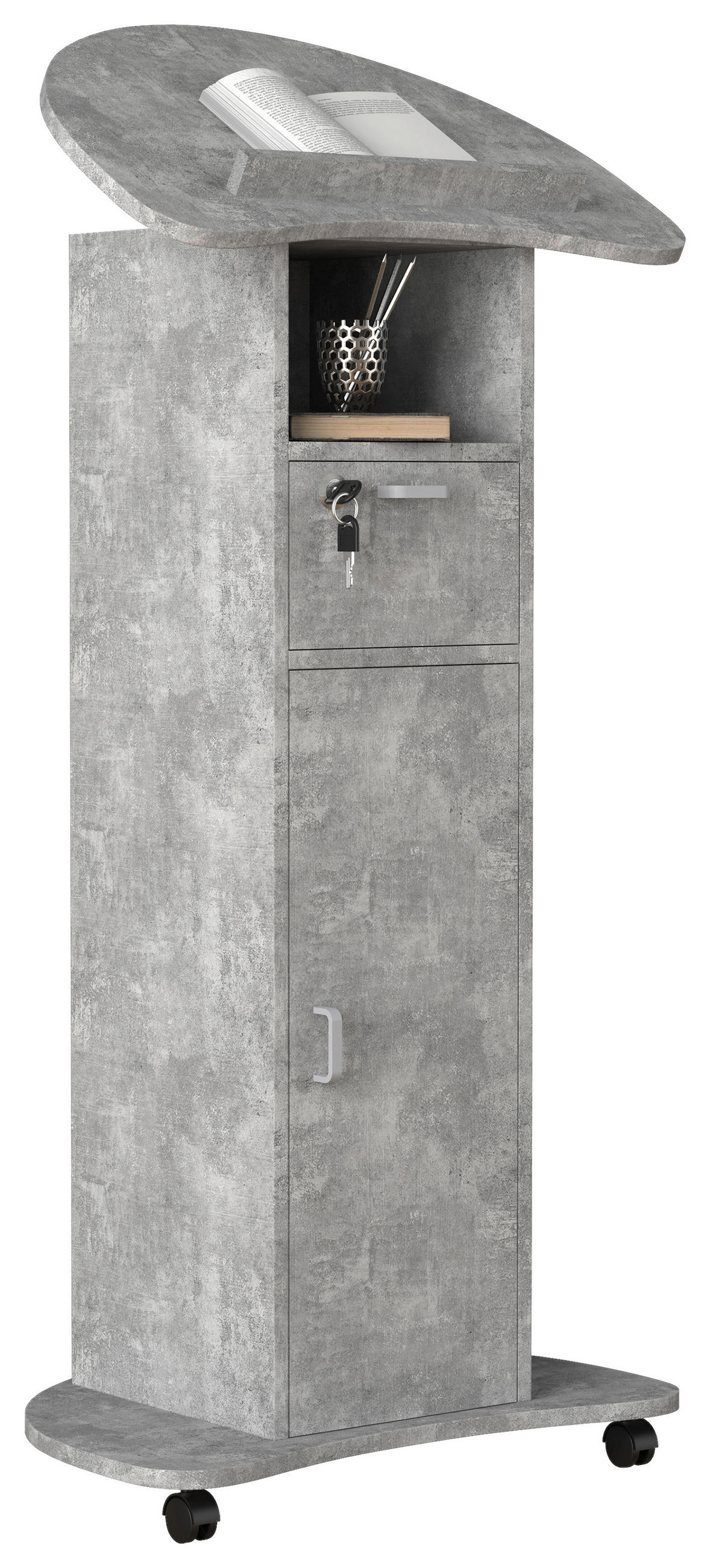 STEHPULT  in Grau  - Grau, Modern, Holzwerkstoff (56cm) - MID.YOU
