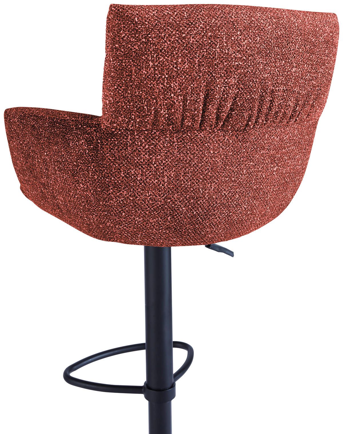 BARHOCKER Leinenoptik Rostfarben Eisen Sitzfläche 360° drehbar, automatische Rückholfunktion  - Rostfarben/Schwarz, Design, Textil/Metall (58/88-112/58cm) - Dieter Knoll