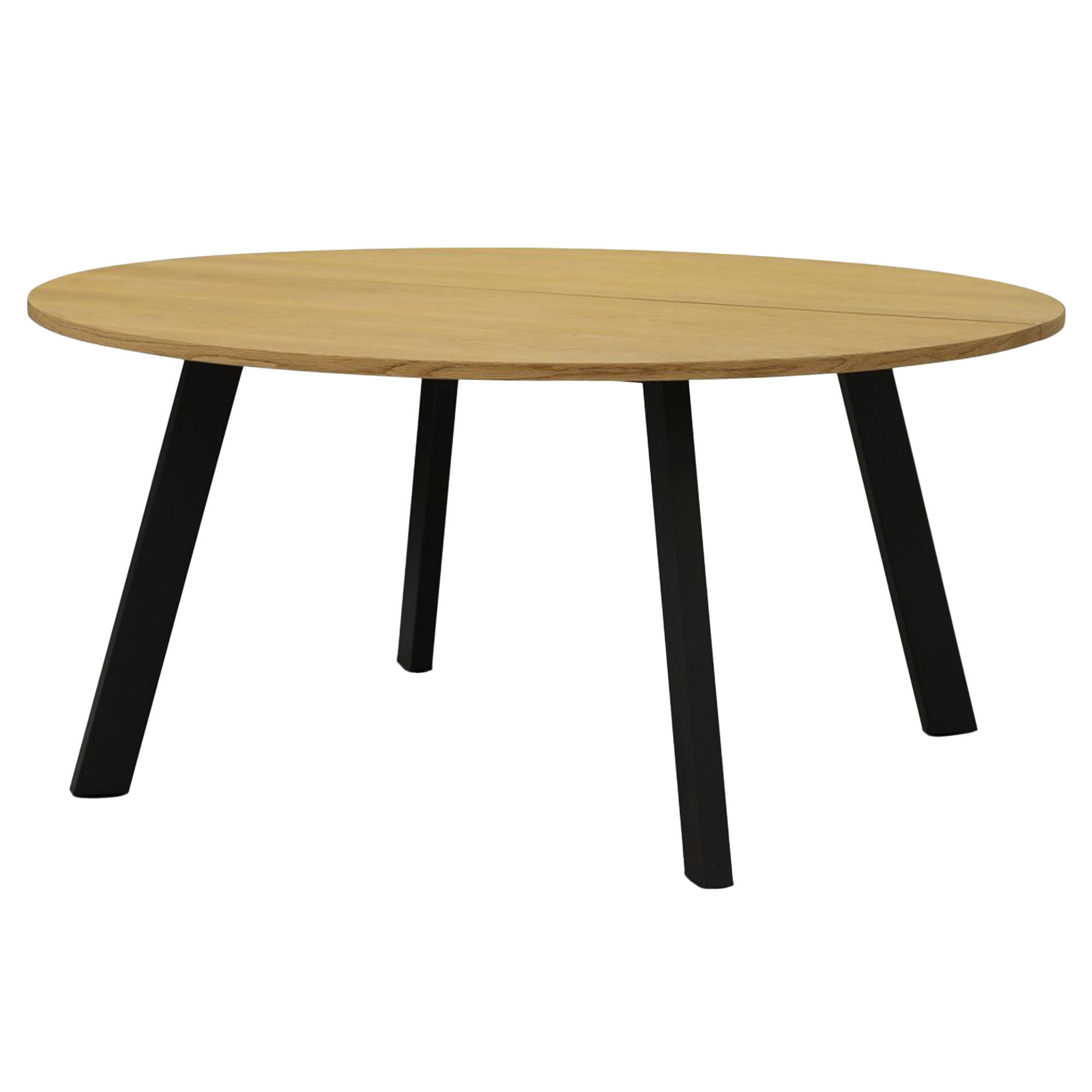 MATBORD 155/155/75 cm delar i massivt trä  trä ekfärgad  - svart/ekfärgad, Modern, metall/trä (155/155/75cm) - Niels Andersson