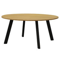 MATBORD 155/155/75 cm delar i massivt trä  trä ekfärgad  - svart/ekfärgad, Modern, metall/trä (155/155/75cm) - Niels Andersson