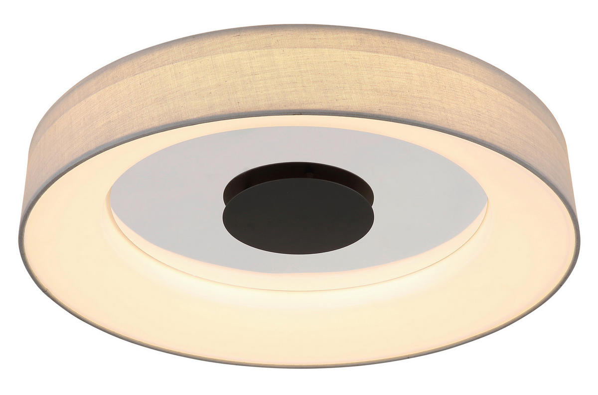 LED-TAKLAMPA 40 W 46,8/9,8 cm  - vit/kromfärg, Trend, metall/textil (46,8/9,8cm) - Globo