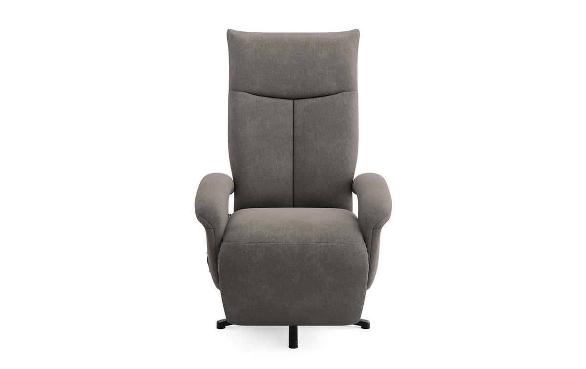 RELAXSESSEL Flachgewebe Kopfteilverstellung, Rücken echt    - Schwarz/Graphitfarben, MODERN, Textil/Metall (74/112/82cm) - Sit & More