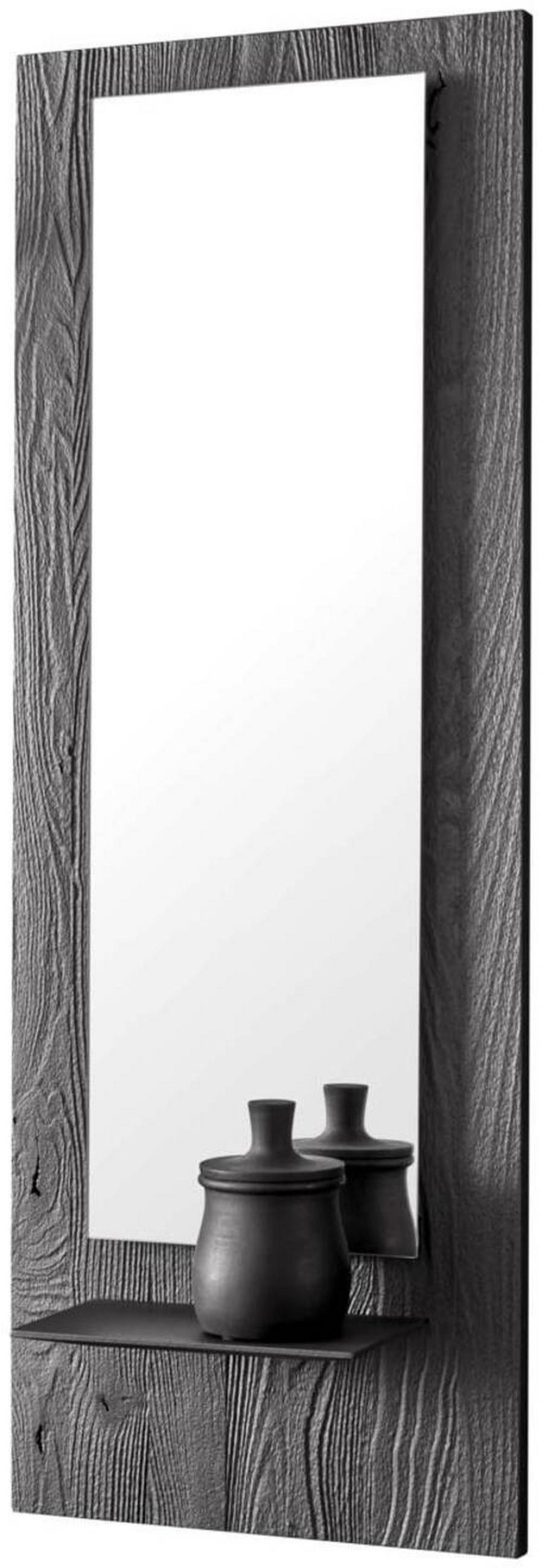 FALI TÜKÖR 38,5/106/16 cm    - antracit, Design, Üveg/fa (38,5/106/16cm) - Johann Jakob