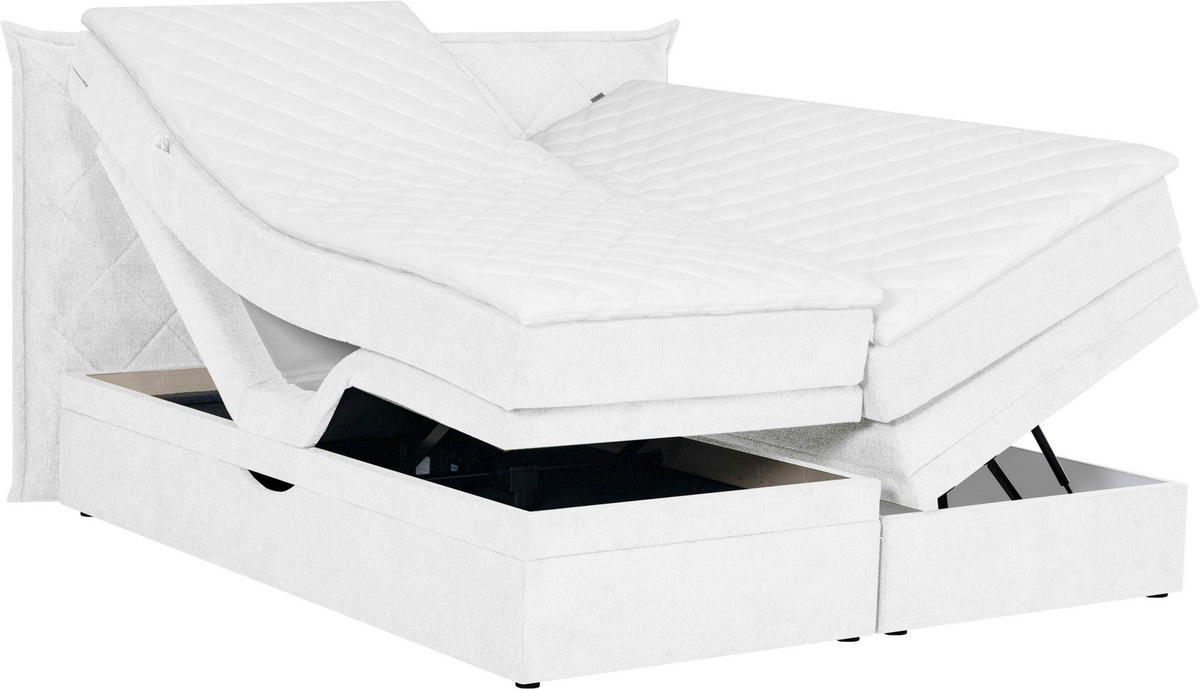 BOXSPRINGBETT 180/200 cm  in Weiss  - Weiss/Schwarz, Konventionell, Holz/Textil (180/200cm) - Welnova