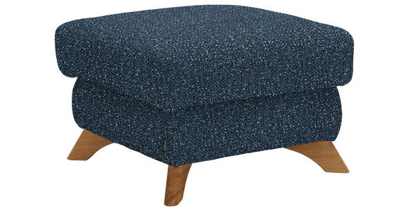 HOCKER Bouclé Blau - Blau/Eichefarben, MODERN, Holz/Textil (65/47/65cm) - Valnatura