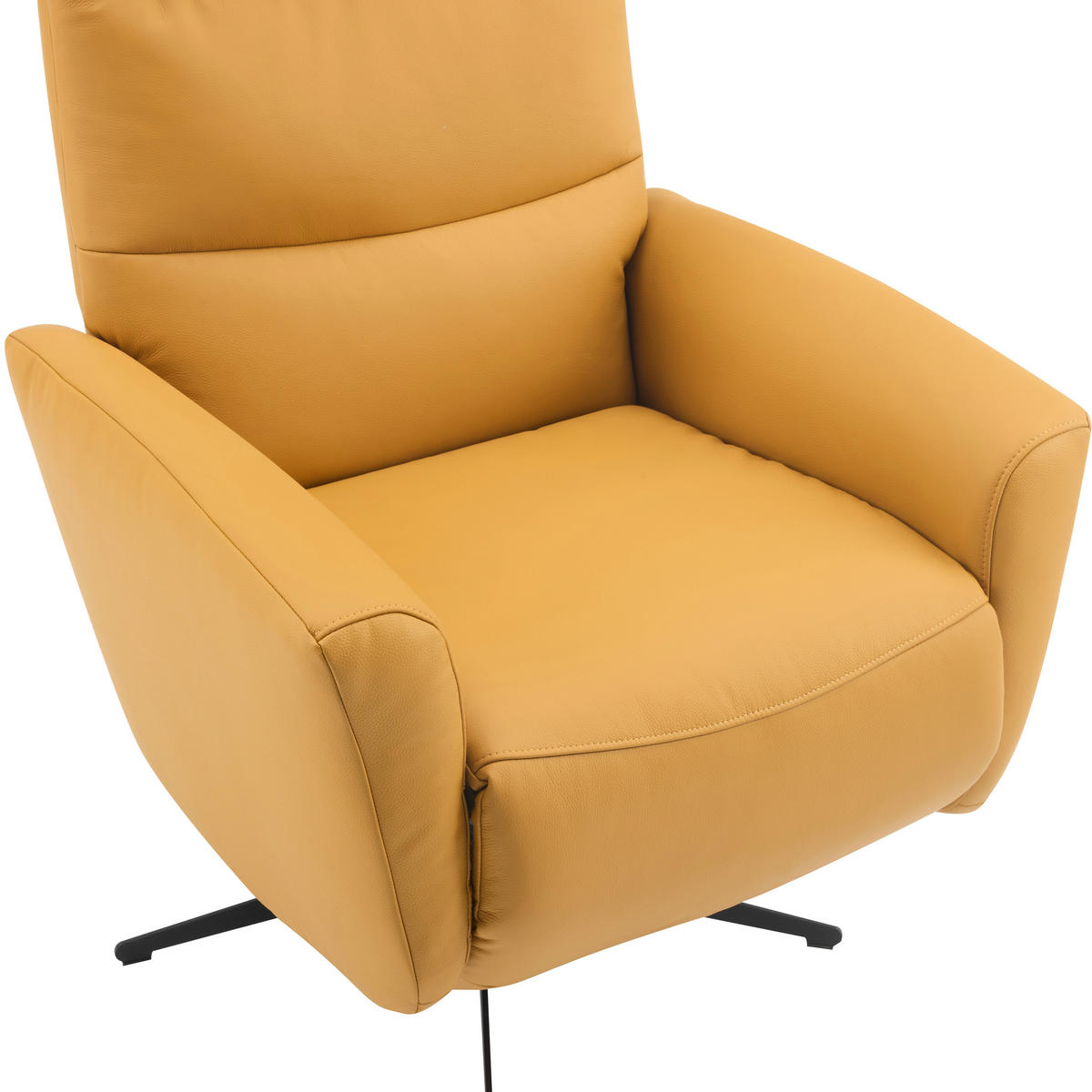RELAKS FOTELJA tekstil, koža  žuta   - žuta/crna, Design, koža/tekstil (76/112/80cm) - Livetastic