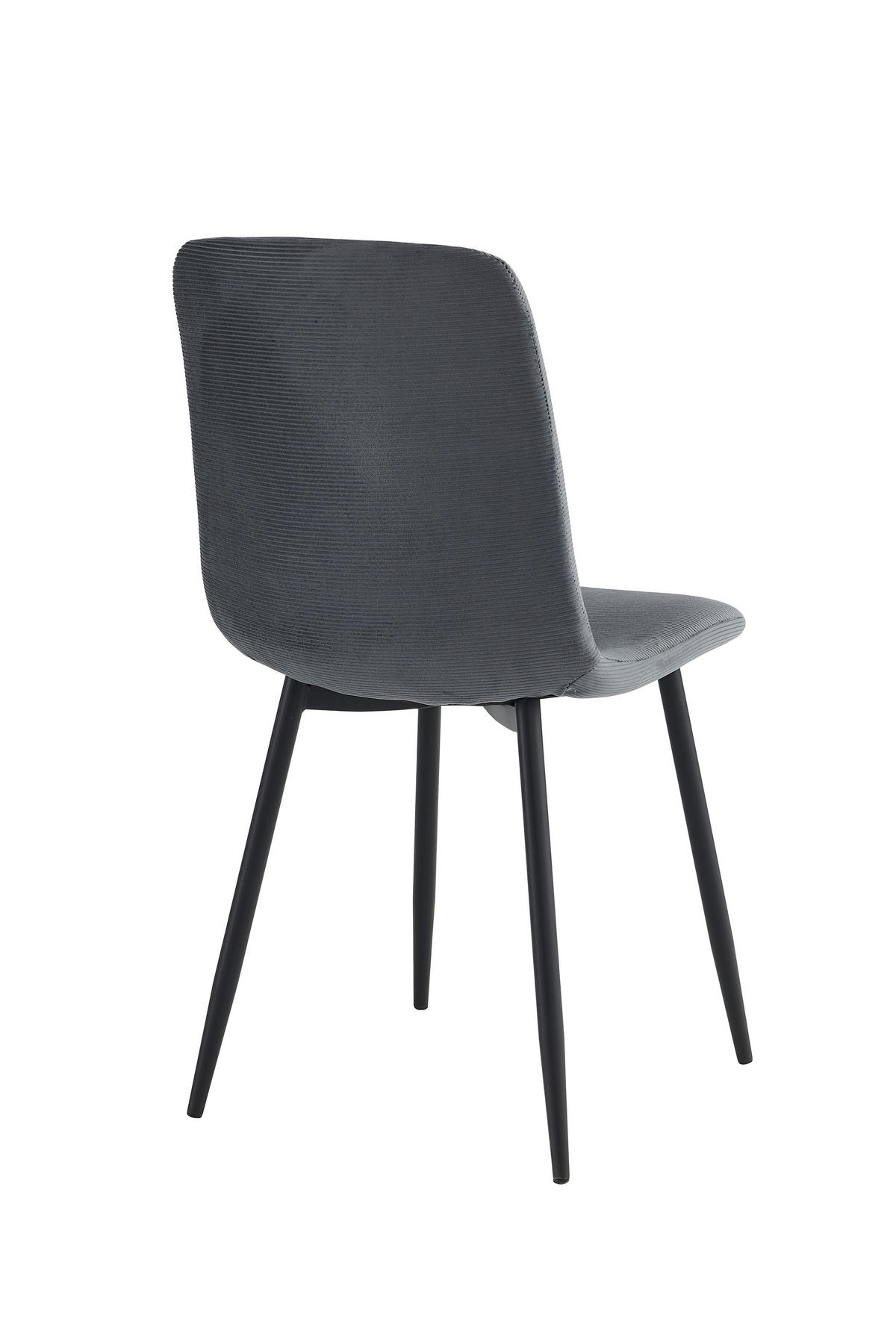 STUHL-SET 4 Stück Stoffauswahl Mikrofaser, Feincord  - Anthrazit/Schwarz, MODERN, Textil/Metall (44/92/54cm) - MID.YOU