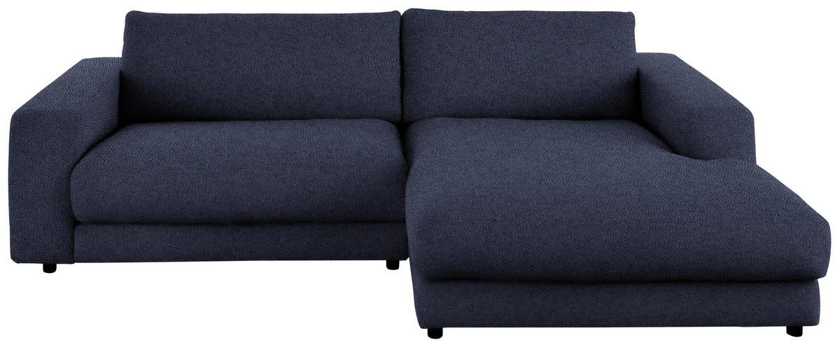 ECKSOFA in Flachgewebe Dunkelblau  - Schwarz/Dunkelblau, Design, Kunststoff/Textil (270/190cm) - Lomoco