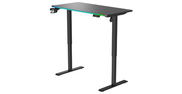 SCHREIBTISCH 120/60/70-115 cm Schwarz elektrisch höhenverstellbar  - Schwarz, Design, Holzwerkstoff/Kunststoff (120/60/70-115cm) - Novel
