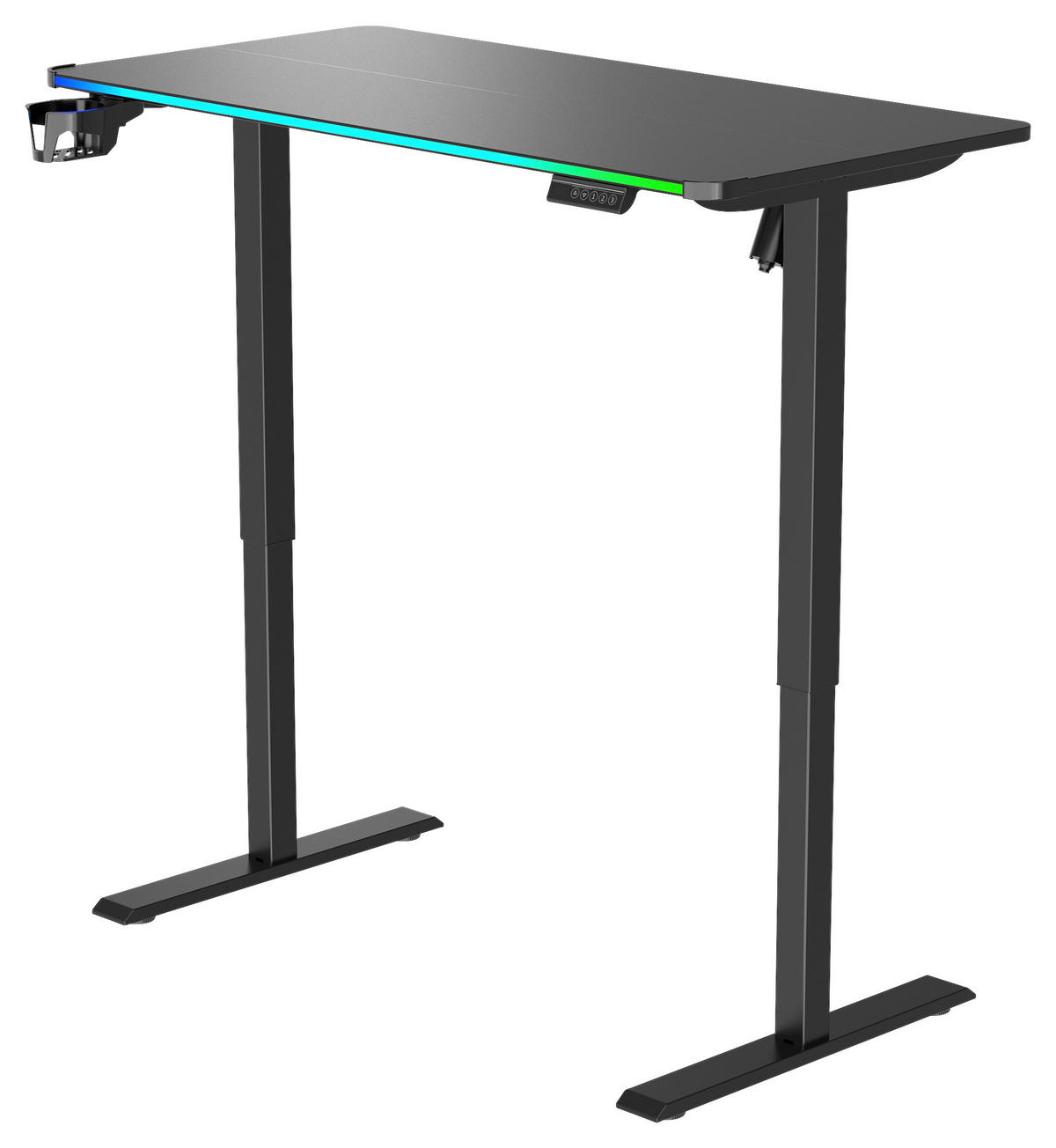 Masă De Scris, metal, plastic, material pe bază de lemn - negru, Design, plastic/metal (120/70-115/60cm) - Novel