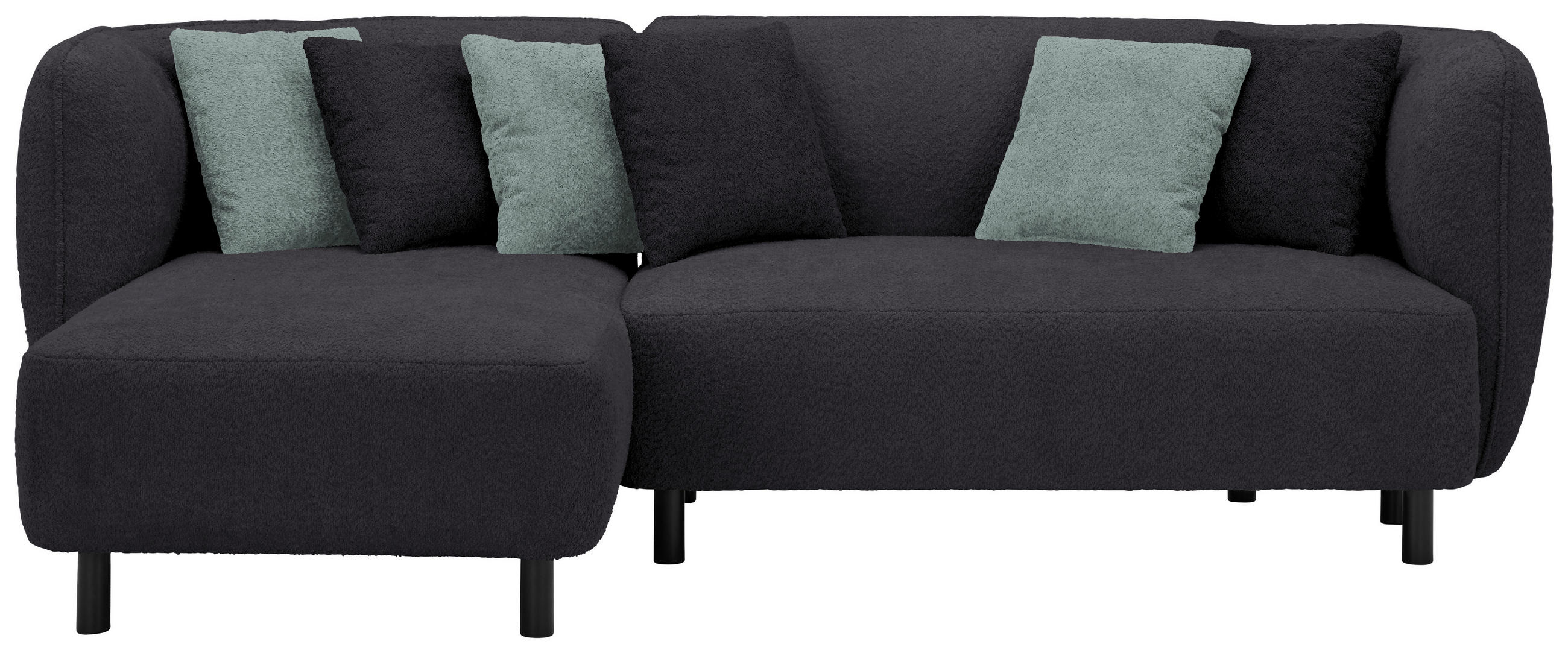 ECKSOFA in Chenille Dunkelgrau  148/236 cm  - Dunkelgrau/Hellgrau, Design, Holz/Textil (148/236cm) - Lomoco
