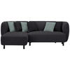 ECKSOFA in Chenille Dunkelgrau  - Dunkelgrau/Hellgrau, Design, Holz/Textil (148/236cm) - Lomoco