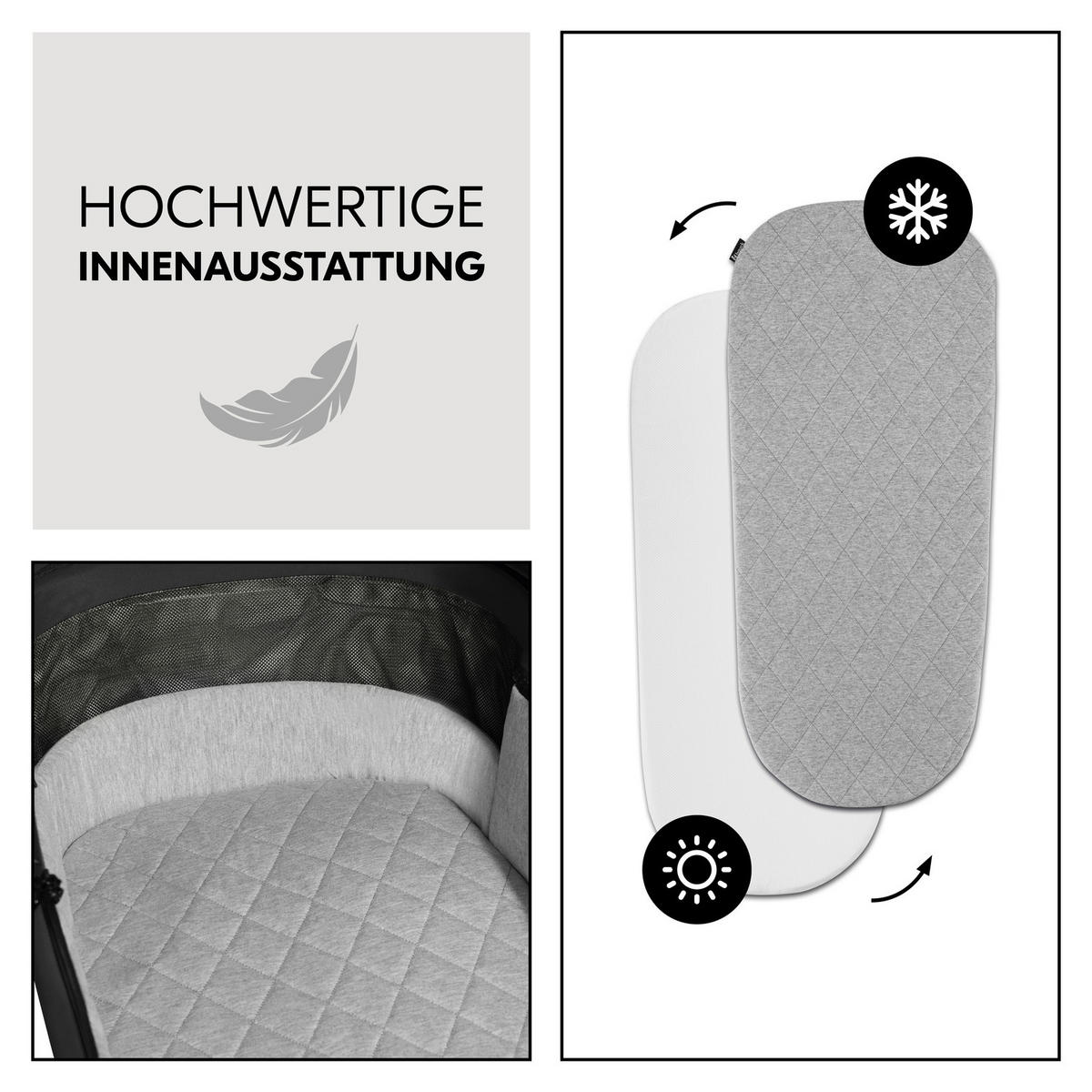 KOMBIKINDERWAGEN  Comfort N Care Set  Black  - Schwarz, Basics, Textil/Metall (59,5/114/99cm) - Hauck