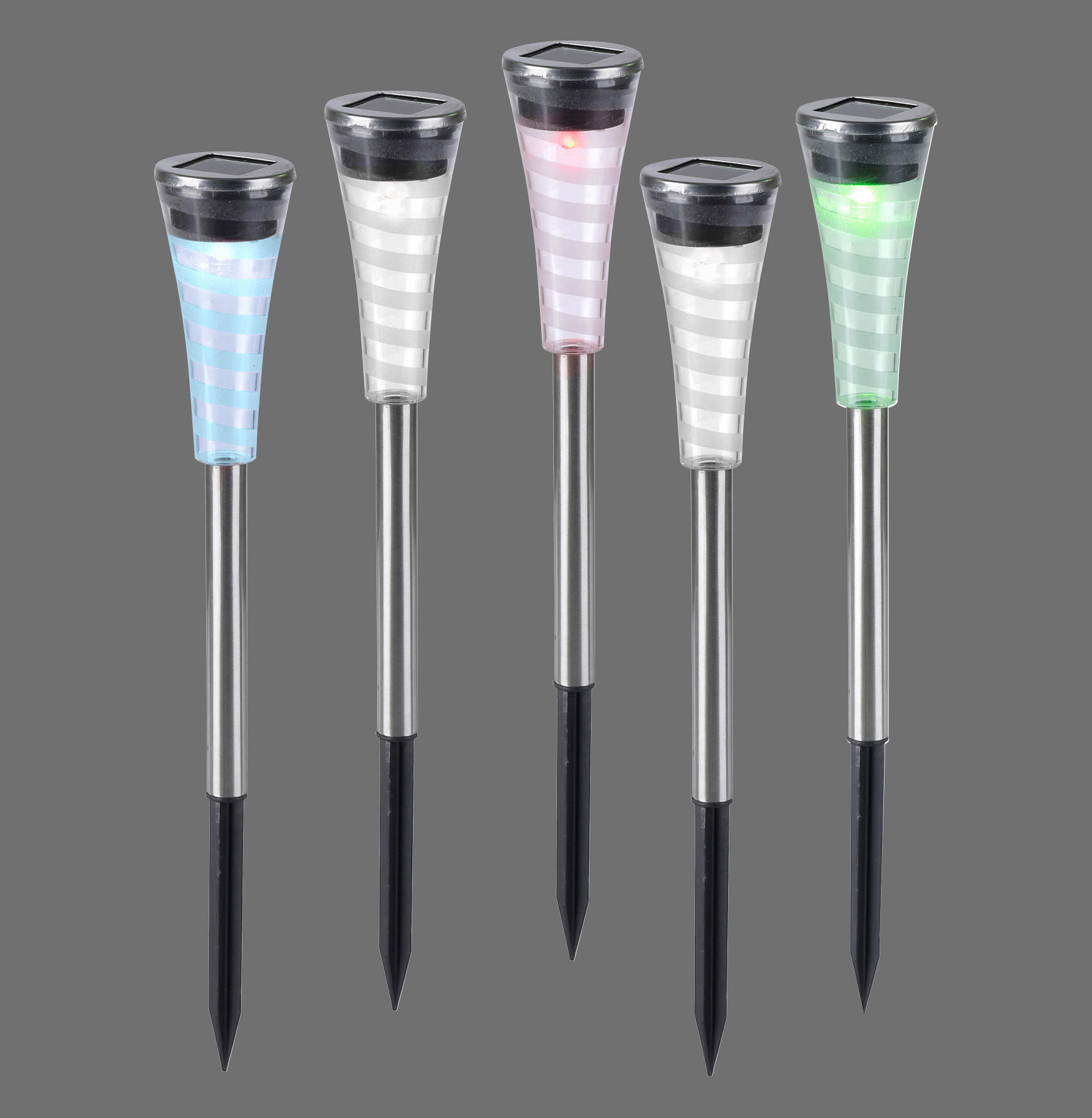 SVJETILJKA SOLARNA  - boje oplemenjenog čelika, Basics, plastika (4/4/27cm)