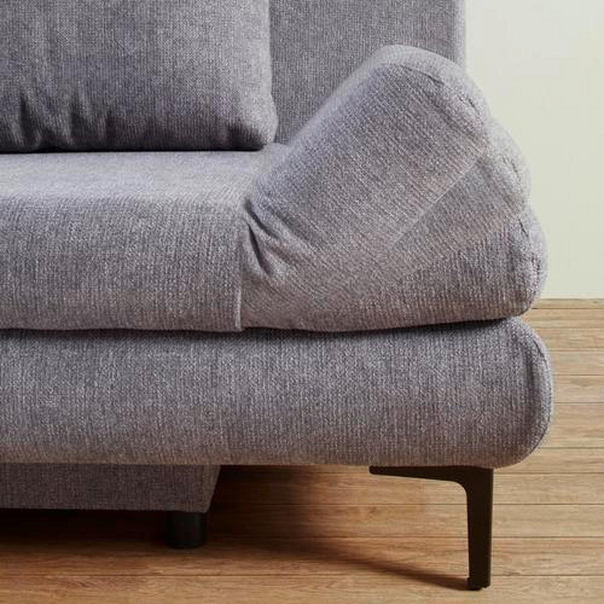 BÄDDSOFFA i flatväv mörkgrå  - mörkgrå/ljusgrå, Modern, metall/textil (191/42-76/86cm) - MID.YOU