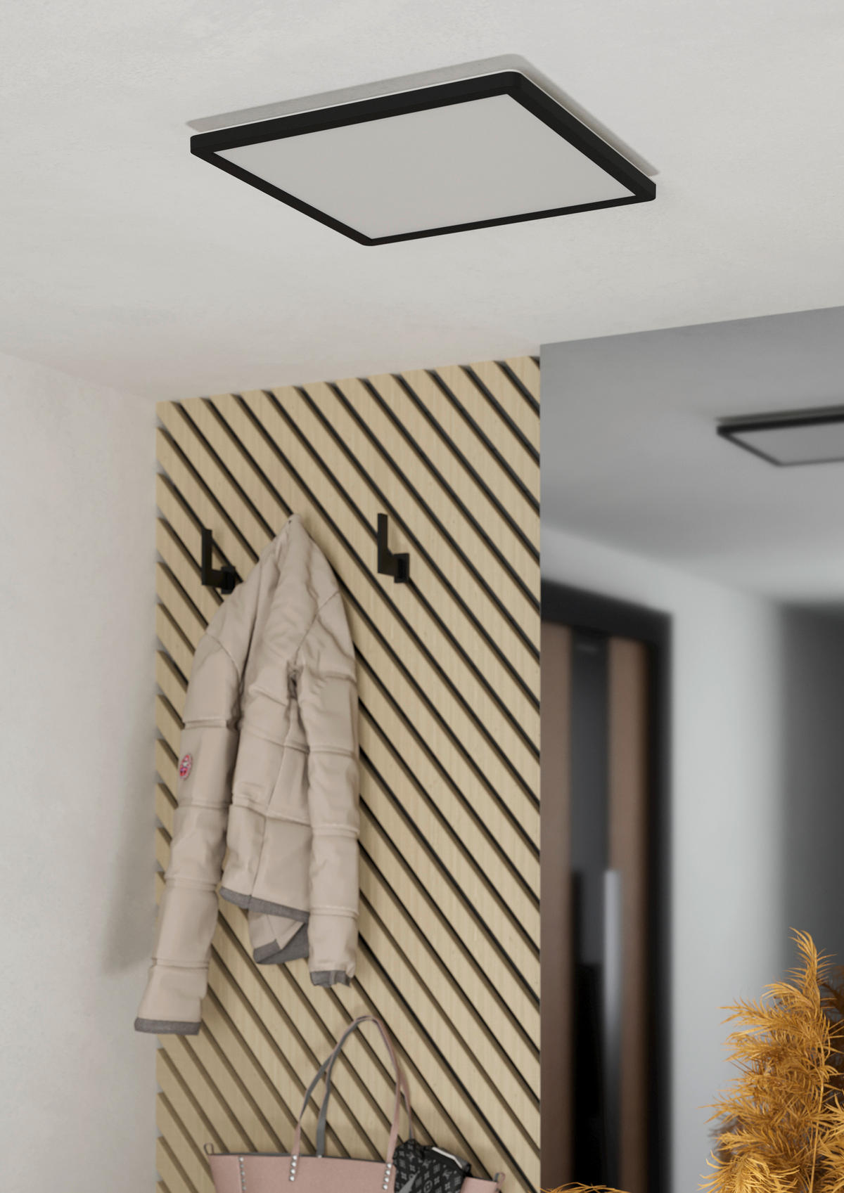 STROPNÍ LED SVÍTIDLO, 39/39/3 cm - bílá/černá, Basics, plast (39/39/3cm) - Eglo