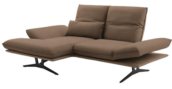 ECKSOFA in Echtleder Greige  - Greige/Gelb, Design, Leder/Metall (130/210cm) - Dieter Knoll