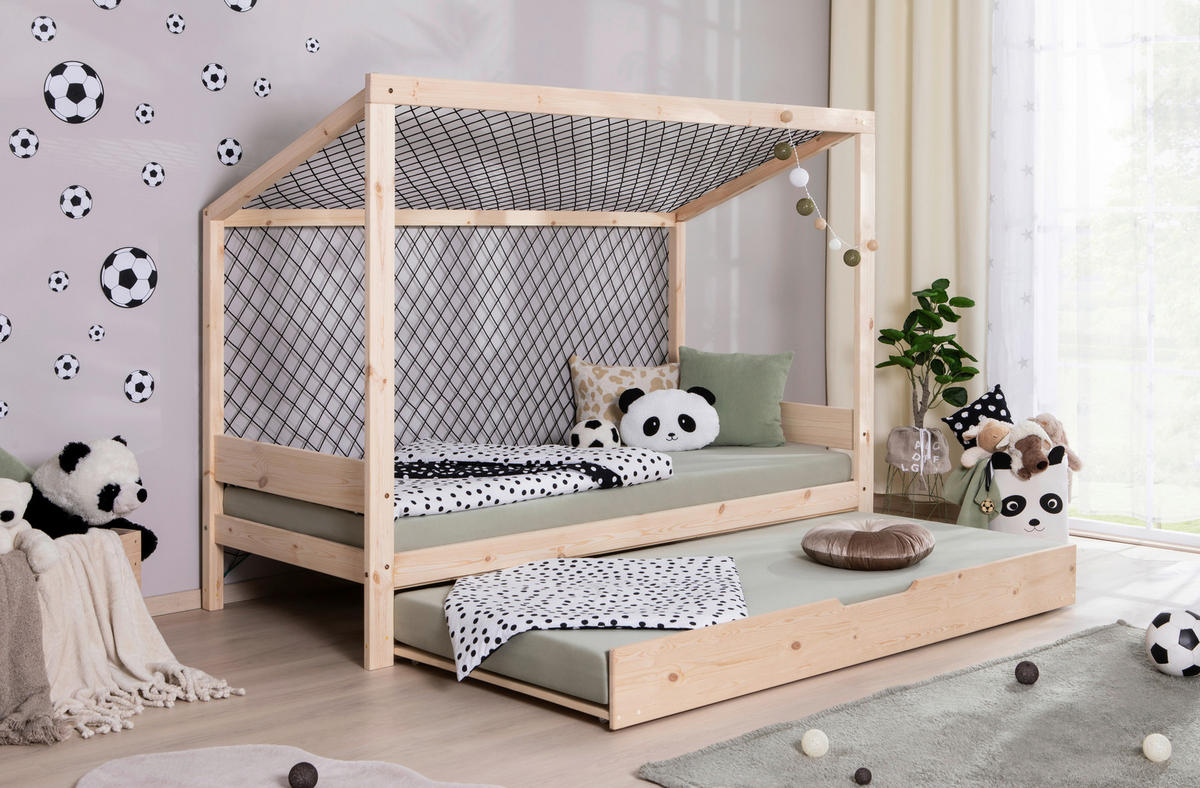 AUSZIEHBETT 90/200 cm  in Naturfarben  - Naturfarben, MODERN, Holz/Textil (90/200cm) - MID.YOU