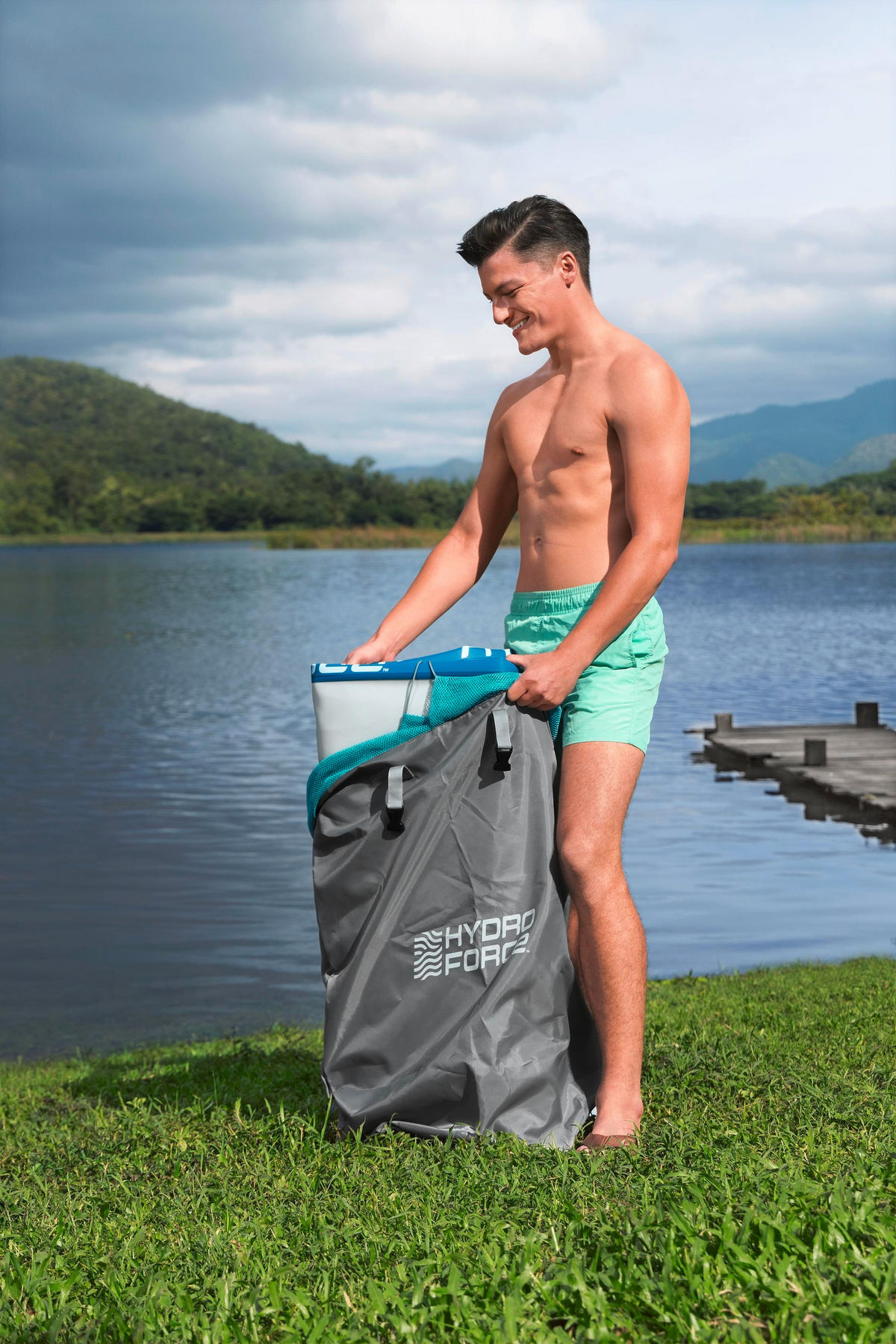 STAND-UP PADDLE BOARD HYDRO-FORCE  - Blau/Grau, KONVENTIONELL, Kunststoff/Metall (274/76/12cm) - Bestway