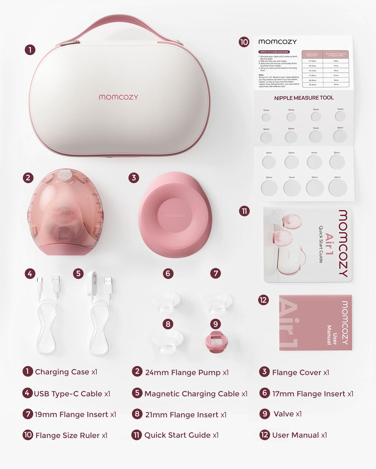 MILCHPUMPE   - Magenta, Basics, Kunststoff (24,1/14,7/29,2cm) - Momcozy