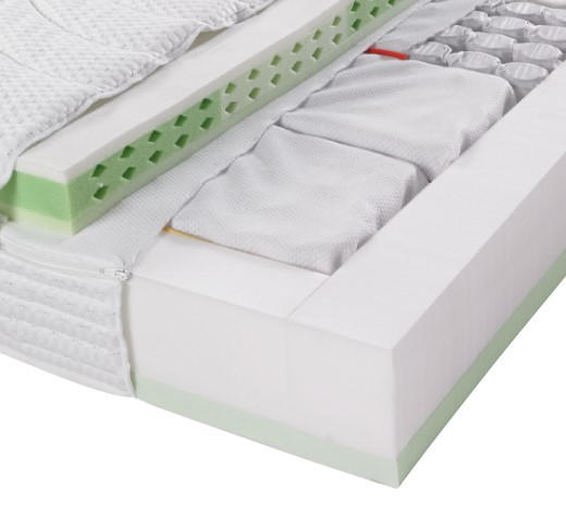 TASCHENFEDERKERNMATRATZE 160/200 cm Höhe ca. 24 cm  - Weiß, Basics, Textil (160/200cm) - Physiosleep