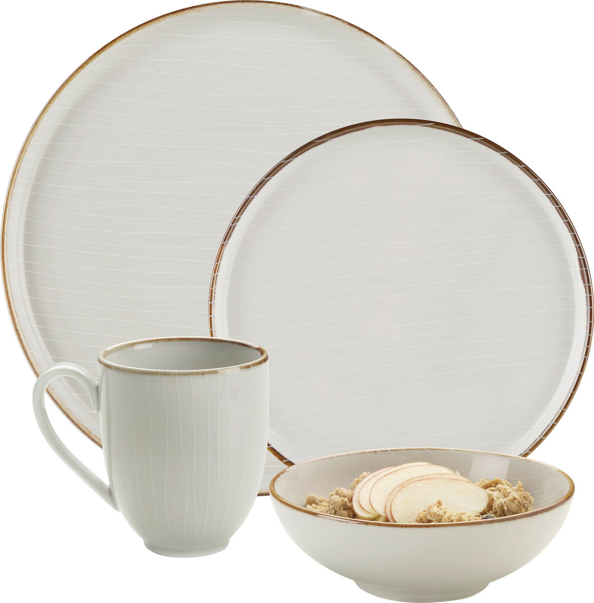 KOMBISERVICE Bergen 24-teilig  - Beige, Design, Keramik - Landscape