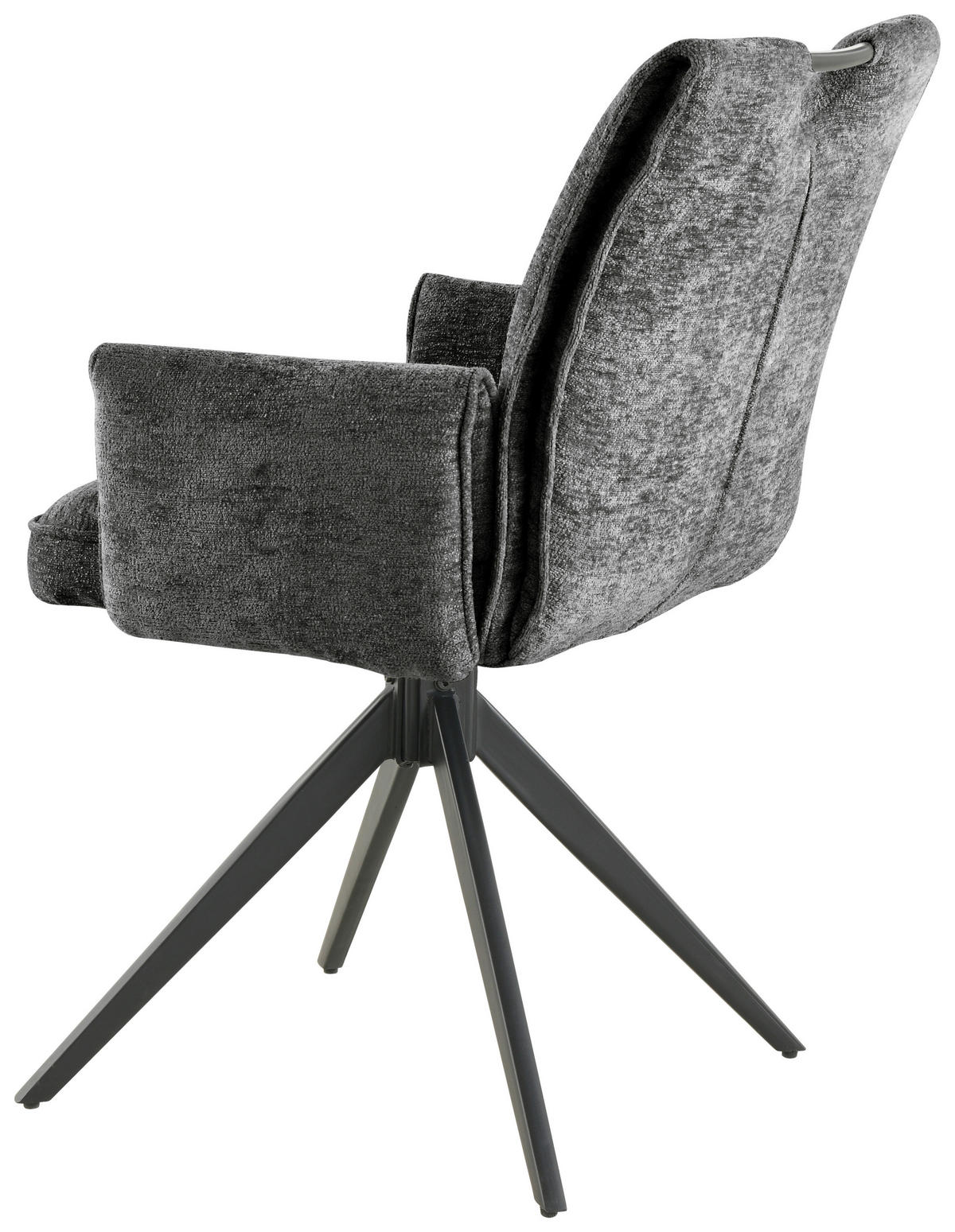 ARMLEHNSTUHL  in Eisen Chenille  - Dunkelgrau/Schwarz, LIFESTYLE, Holz/Textil (64/90/63cm) - MID.YOU