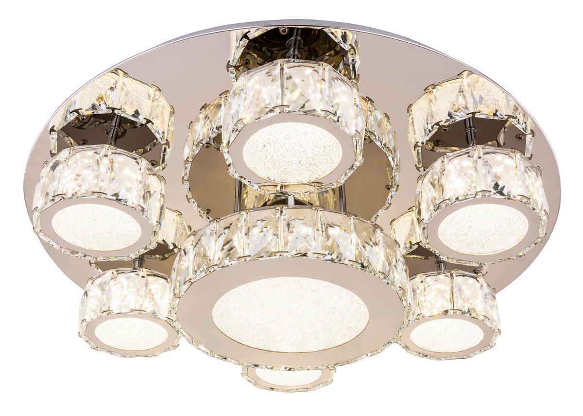 LED-DECKENLEUCHTE 55/15 cm   - Klar/Chromfarben, Design, Kunststoff/Metall (55/15cm)