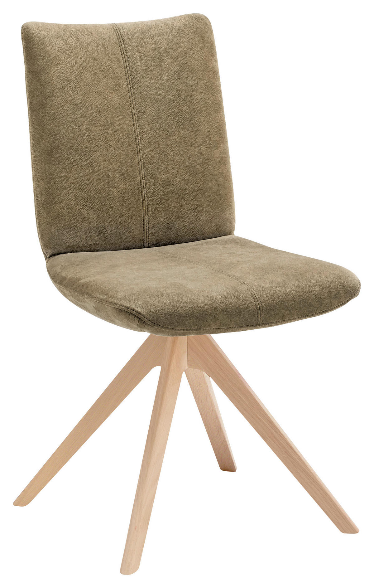 STUHL Mikrofaser  - Wildeiche/Grün, Design, Holz/Textil (53/91/66cm) - Venjakob