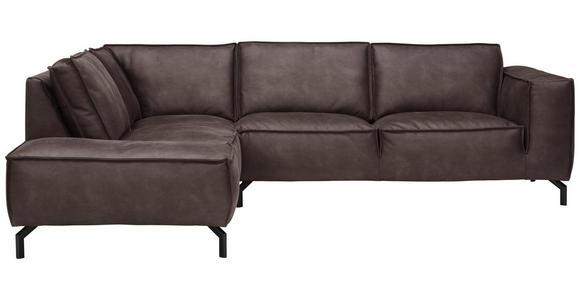WOHNLANDSCHAFT in Textil Braun - Schwarz/Braun, ROMANTIK / LANDHAUS, Textil/Metall (230/283cm) - Valnatura