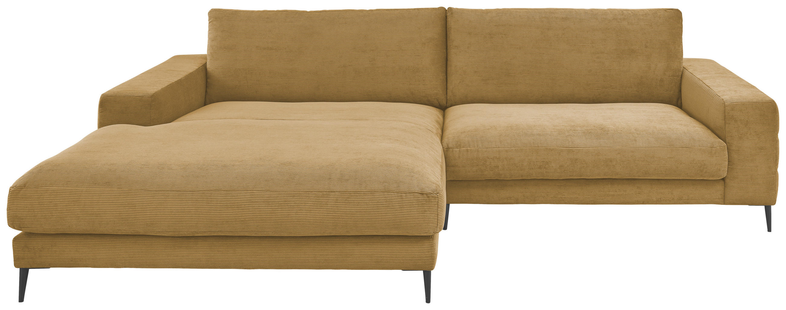 ECKSOFA  in Feincord Gelb, Grün  207/293 cm  - Gelb/Schwarz, Design, Textil/Metall (207/293cm) - Dieter Knoll