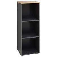 POLICA ZA REGISTRATORE  grafitno siva, hrast artisan  - crna/grafitno siva, Moderno, pločasti materijal/plastika (45/122/38cm) - Voleo