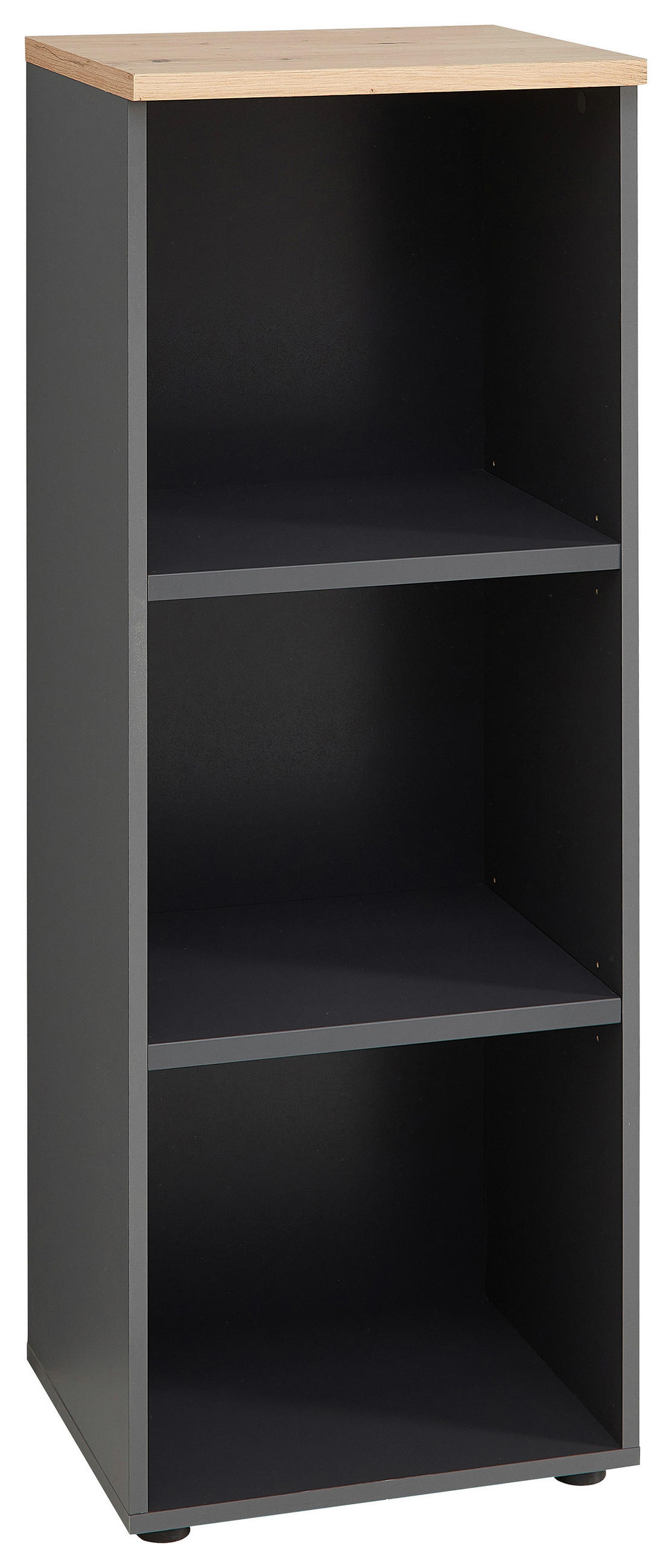 POLICA ZA REGISTRATORE  grafitno siva, hrast artisan  - crna/grafitno siva, Moderno, pločasti materijal/plastika (45/122/38cm) - Voleo