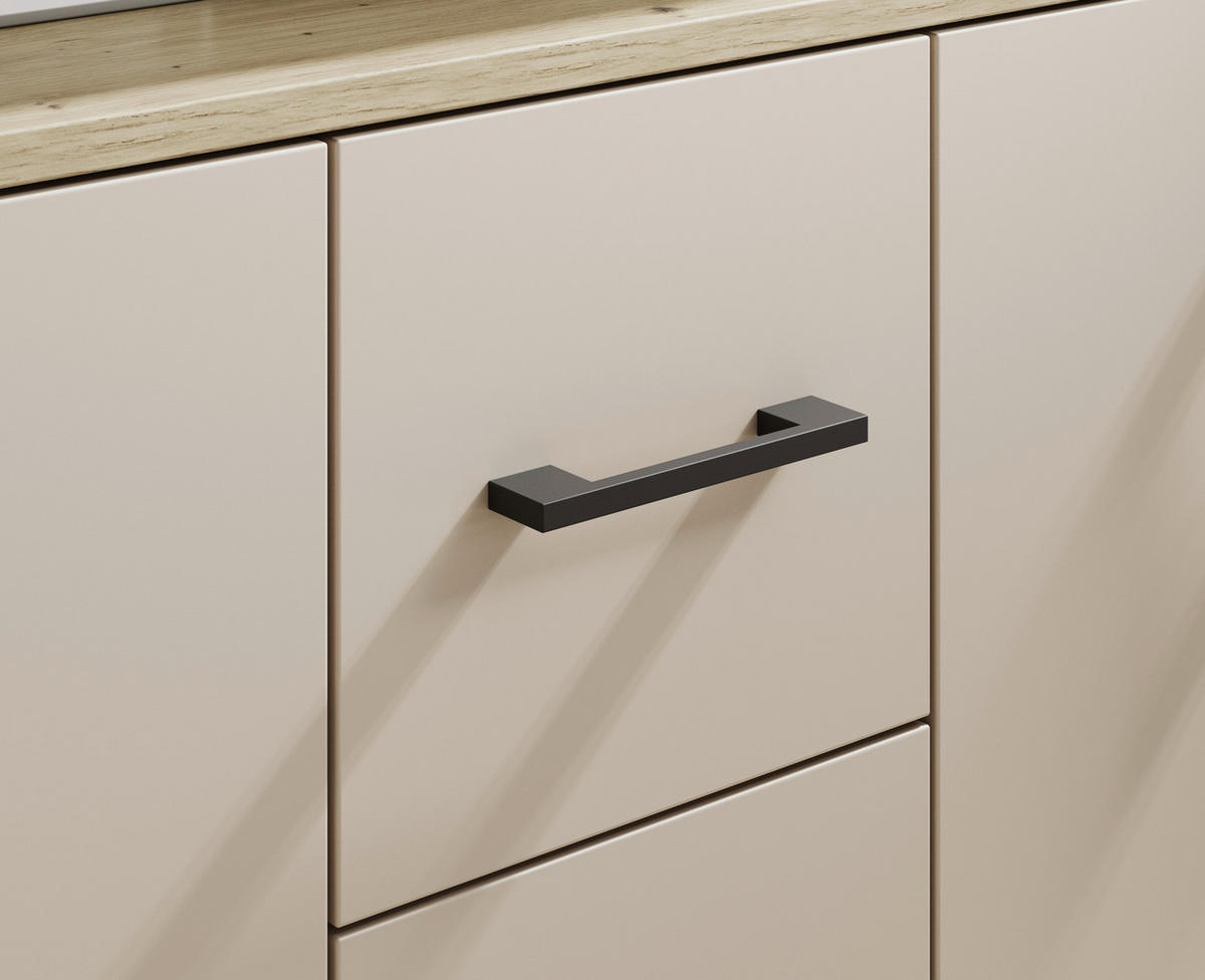 KOMODA S VRATIMA - kašmir/crna, Konvencionalno, pločasti materijal/plastika (139/90/34cm) - Carryhome
