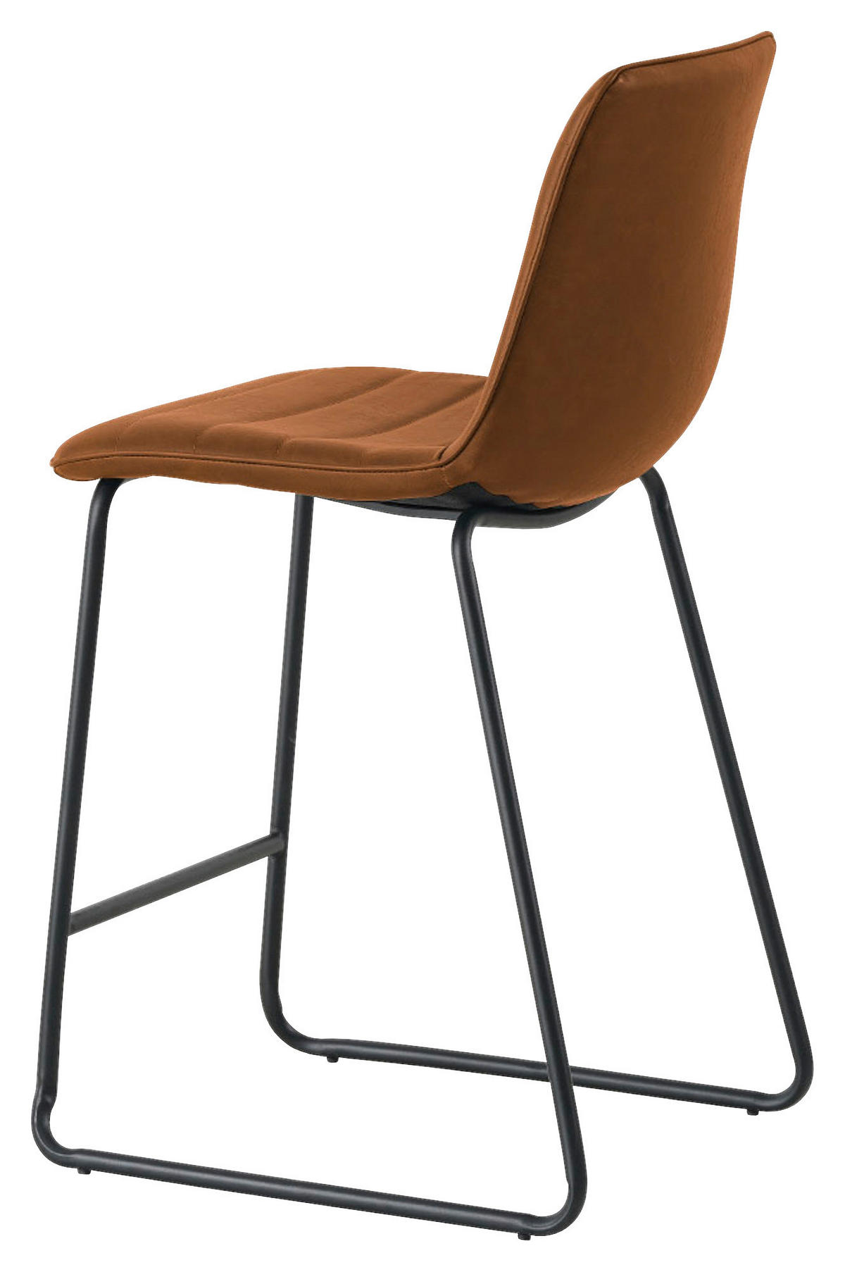 BARHOCKER-SET Lederlook Cognac Stahl  - Cognac/Schwarz, KONVENTIONELL, Kunststoff/Textil (49/98/54,5cm) - MID.YOU