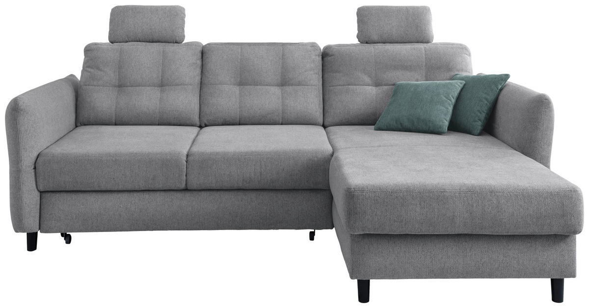 ECKSOFA Silberfarben Chenille  - Mintgrau/Silberfarben, MODERN, Holz/Textil (250-280/176cm) - Livetastic