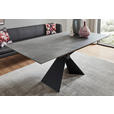 ESSTISCH in Metall, Keramik 180/90/77 cm  - Schwarz/Grau, Design, Keramik/Metall (180/90/77cm) - Dieter Knoll