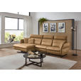 ECKSOFA in Echtleder Honig  169/298 cm  - Schwarz/Honig, Design, Leder/Metall (169/298cm) - Dieter Knoll