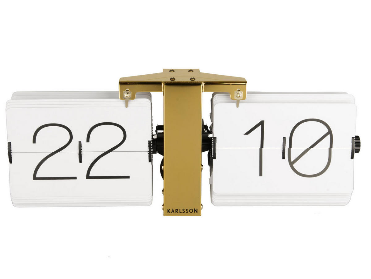 WANDUHR Schwarz, Weiß, Goldfarben 36/14/9 cm  - Goldfarben/Schwarz, Trend, Kunststoff/Metall (36/14/9cm) - Karlsson