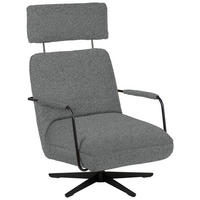 SESSEL Flachgewebe, Bouclé Grau  - Schwarz/Grau, Design, Textil/Metall (71/103/91cm) - Koinor