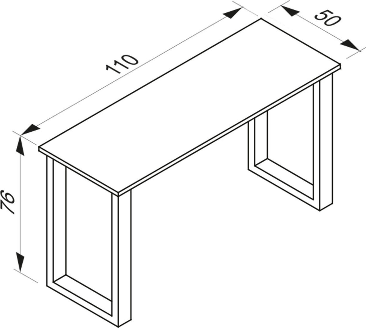 SCHREIBTISCH  in Anthrazit, Silberfarben  - Anthrazit/Silberfarben, Design, Holzwerkstoff/Metall (110/76/50cm) - MID.YOU