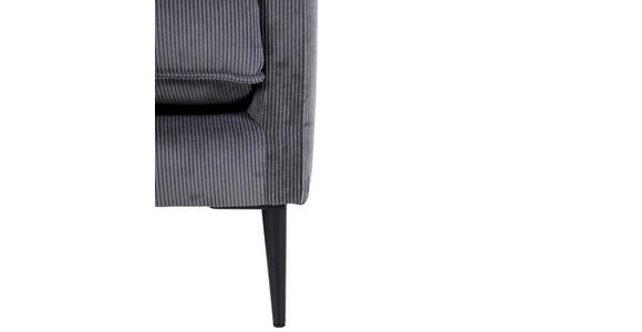 2-SITZER-SOFA  in Cord Anthrazit  - Anthrazit/Schwarz, Design, Holz/Textil (175/64/85cm) - Ambia Home