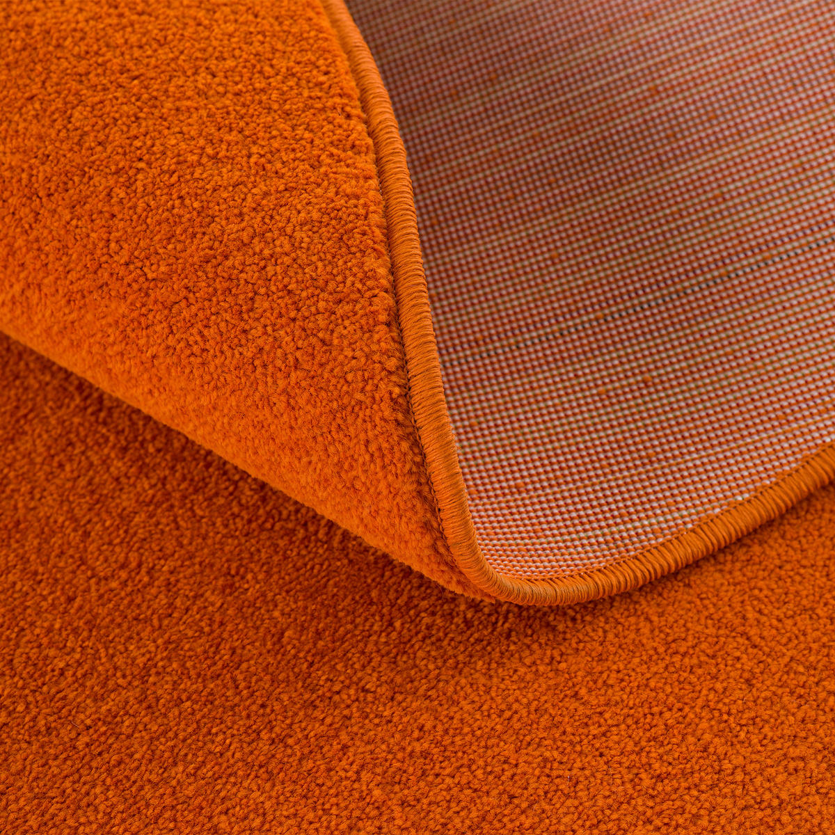 WEBTEPPICH 120 cm Uni Orange  - Orange, LIFESTYLE, Kunststoff/Textil (120cm)