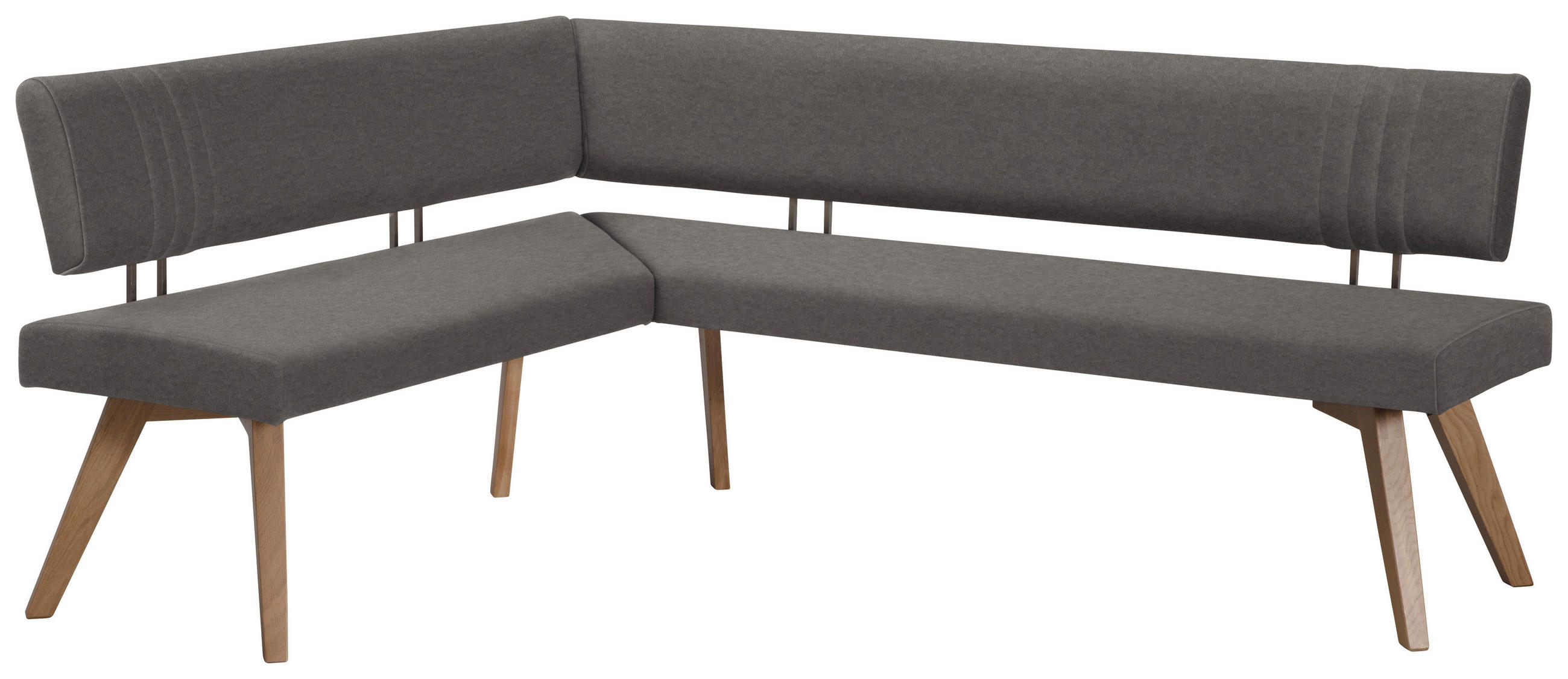 ECKBANK 160/170 cm  in Dunkelgrau, Wildeiche  - Wildeiche/Eichefarben, Design, Holz/Textil (160/170cm) - Venda